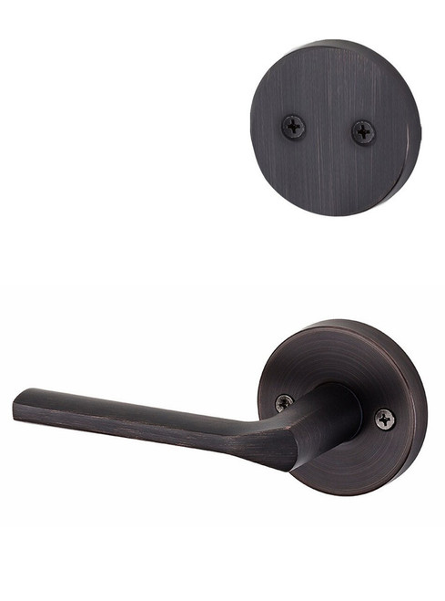 Kwikset 973LSLRDT-11P Venetian Bronze Dummy Handleset with Libson Lever with Round Rosette (Interior Side Only)