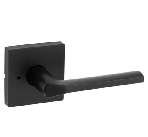 Kwikset 730LSLSQT-514 Iron Black Lisbon Privacy Lever with Square Rose