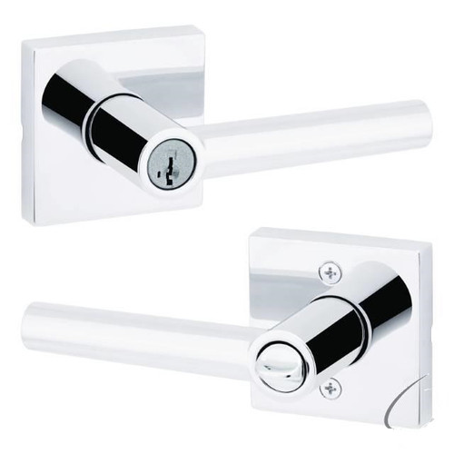 Kwikset 740MILSQT-26 Polished Chrome Milan Keyed Entry Lever with Square Rose