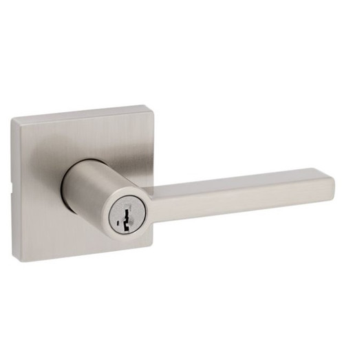 Kwikset 740HFLSQT-15 Satin Nickel Halifax Keyed Entry Lever with Square Rose
