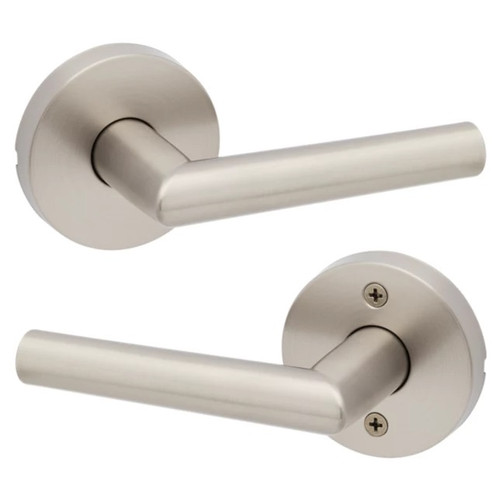 Kwikset 720MILRDT-15 Satin Nickel Milan Passage Lever with Round Rose