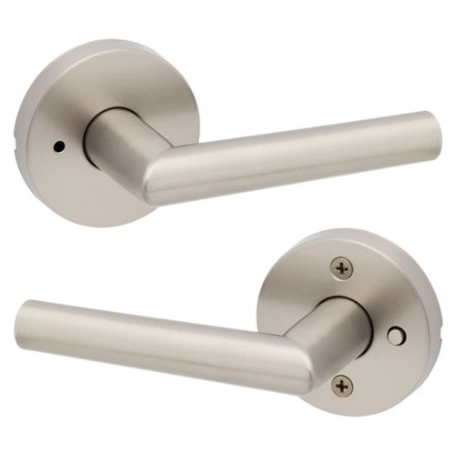 Kwikset 730MILRDT-15 Satin Nickel Milan Privacy Lever with Round Rose