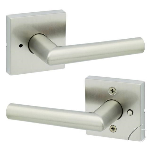 Kwikset 730MILSQT-15 Satin Nickel Milan Privacy Lever with Square Rose
