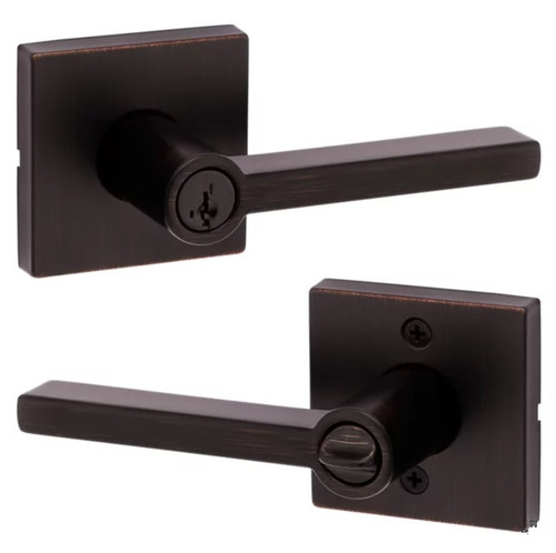 Kwikset 740LSLSQT-11PS Lisbon Lever with Square Rose Entry Door
