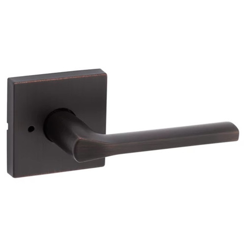 Kwikset 730LSLSQT-11P Venetian Bronze Lisbon Privacy Lever with Square Rose