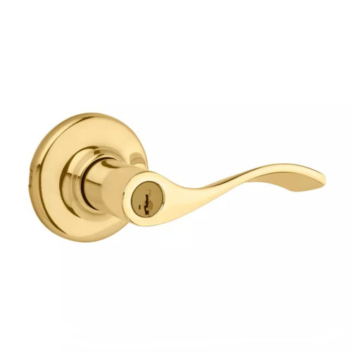 Kwikset 405BL-3 Bright Brass Keyed Entry Balboa Lever