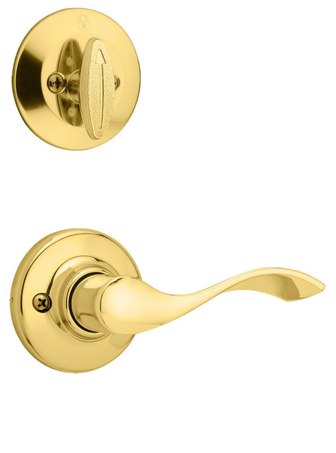 Kwikset 604BL-3 Bright Brass Balboa Lever Single Cylinder Handleset (Interior Side Only)