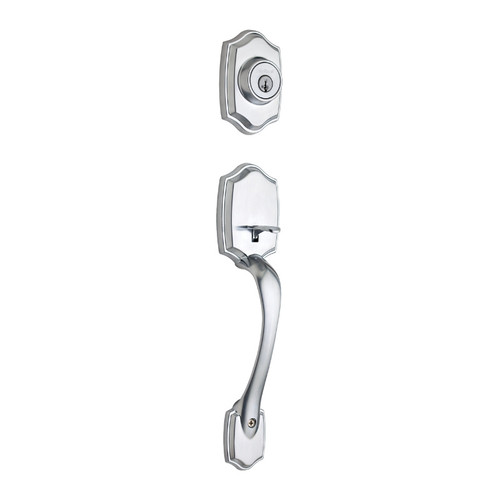 Kwikset 687BW/966T-26D Satin Chrome Belleview Single Cylinder Handleset with Tylo Knob