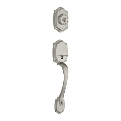 Kwikset 687BW/966TNL-15 Satin Nickel Belleview Single Cylinder Handleset with Tustin Lever