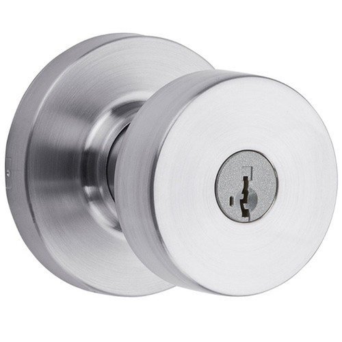 Kwikset 740PSKRDT-26D Satin Chrome Pismo Keyed Entry Knob with Round Rose