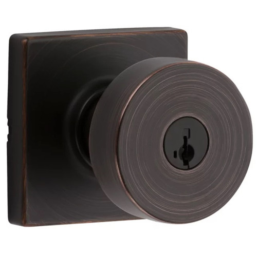 Kwikset 740PSKSQT-11P Venetian Bronze Pismo Keyed Entry Knob with Square Rose