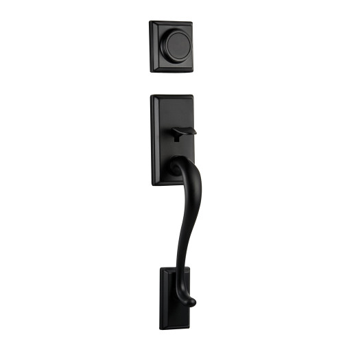 Kwikset 802HELIP-514 Hawthorne Dummy Exterior Handleset Matte Black Finish