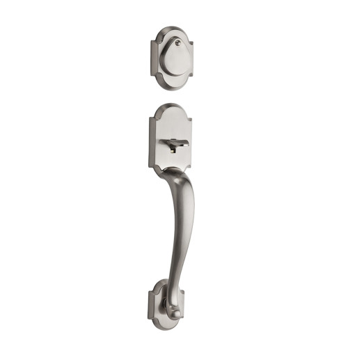 Kwikset 802AUH/968LSLSQT-15 Satin Nickel Austin Dummy Handleset with Libson Lever and Square Rose