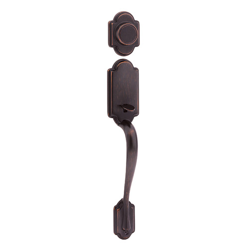 Kwikset 802AN/968HFLRDT-11P Venetian Bronze Arlington Dummy Handleset with Halifax Lever and Round Rose