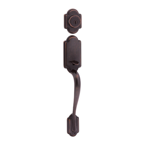 Kwikset 800AN/966LSLSQT-11P Venetian Bronze Arlington Single Cylinder Handleset with Libson Lever and Square Rose