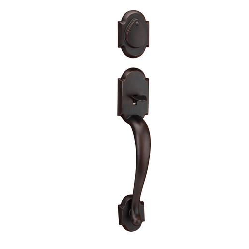 Kwikset 800AUH/966HFLSQT-11P Venetian Bronze Austin Single Cylinder Handleset with Halifax Lever and Square Rose