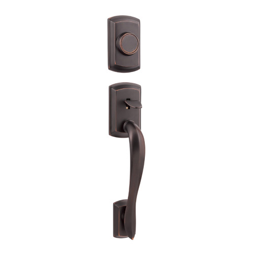 Kwikset 802AVH/968MILSQT-11P Venetian Bronze Avalon Dummy Handleset with Milan Lever and Square Rose