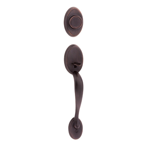 Kwikset 802CE/968LSLRDT-11P Venetian Bronze Chelsea Dummy Handleset with Libson Lever and Round Rose