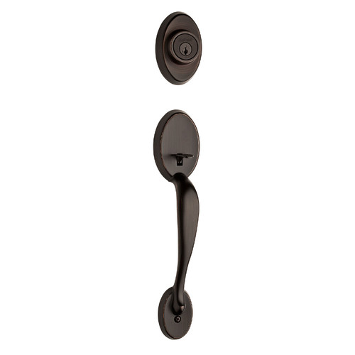 Kwikset 800CE/966LSLSQT-11P Venetian Bronze Chelsea Single Cylinder Handleset with Libson Lever and Square Rose