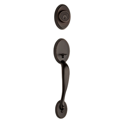 Kwikset 800CE/966HFLSQT-11P Venetian Bronze Chelsea Single Cylinder Handleset with Halifax Lever and Square Rose