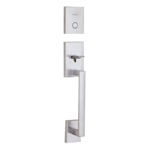 Kwikset 819SCE/973MILSQT-26D Satin Chrome San Clemente Dummy Handleset with Milan Lever and Square Rose