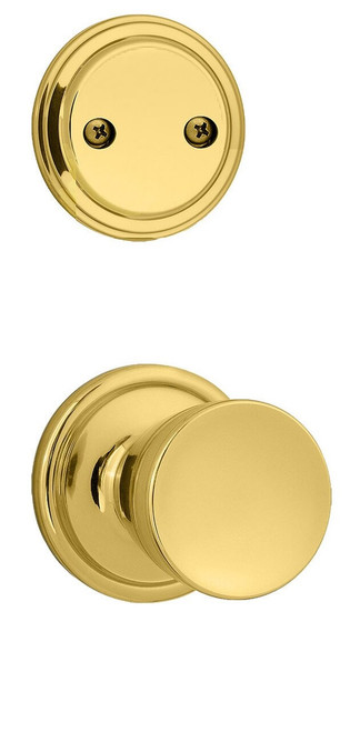 Kwikset 968A-3 Polished Brass Abbey Knob Dummy Handleset (Interior Side Only)
