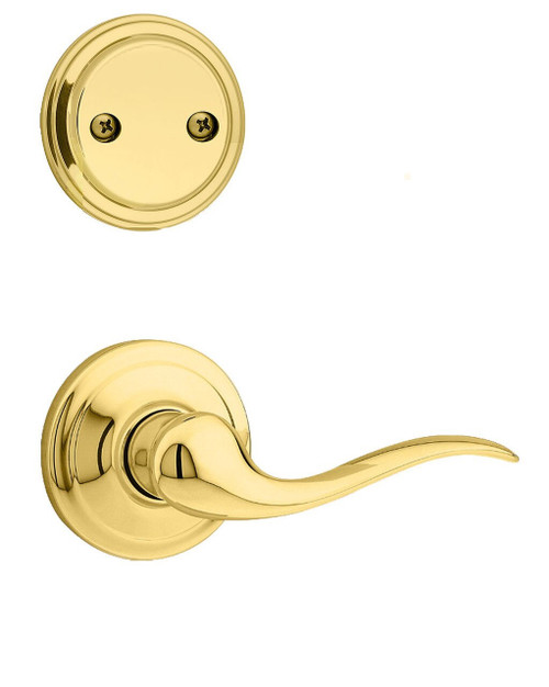 Kwikset 968TNL-3 Polished Brass Tustin Lever Dummy Handleset (Interior Side Only)