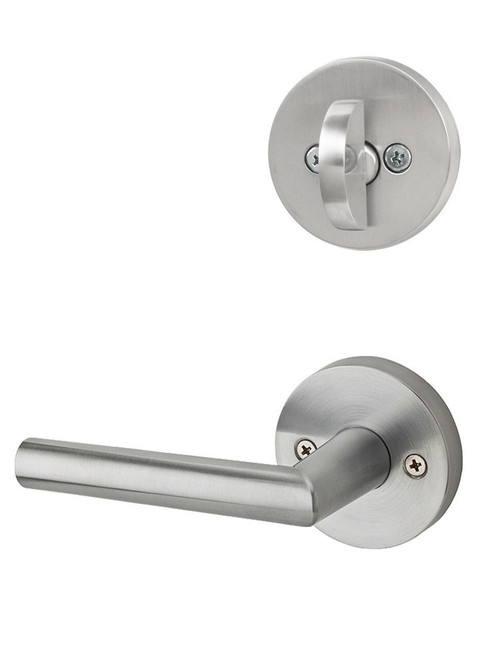 Kwikset 966MILRDT-26D Satin Chrome Milan Lever with Round Rosette Single Cylinder Handleset (Interior Side Only)