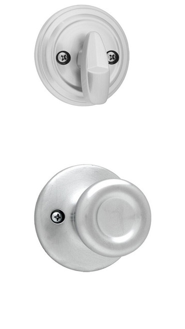 Kwikset 966T-26D Satin Chrome Tylo Knob Single Cylinder Handleset (Interior Side Only)