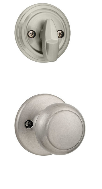 Kwikset 966CV-15 Satin Nickel Cove Knob Single Cylinder Handleset (Interior Side Only)