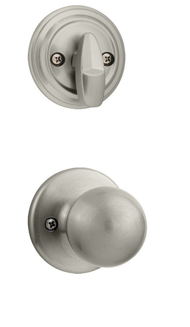 Kwikset 966P-15 Satin Nickel Polo Knob Single Cylinder Handleset (Interior Side Only)