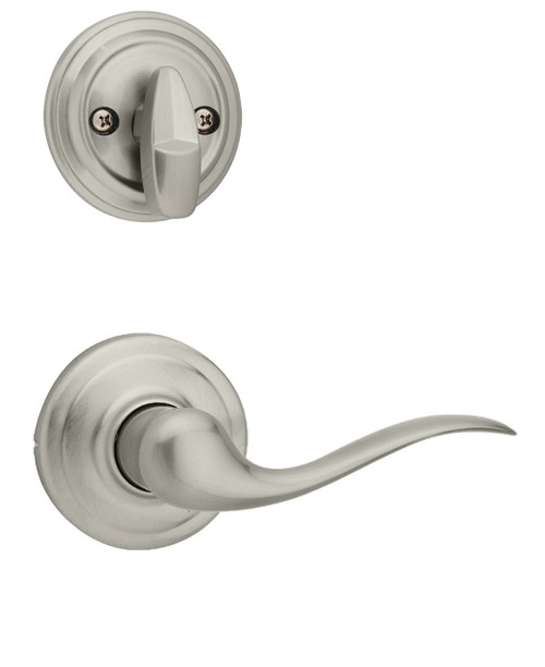 Kwikset 966TNLLH-15.UNIV Left Hand Tustin Lever Interior Single Cylinder Handleset Trim for Both 800 and 687 Series Handlesets Satin Nickel Finish