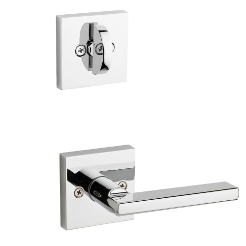 Kwikset 971HFLSQT-26 Polished Chrome Halifax Lever with Square Rosette Single Cylinder Handleset (Interior Side Only)