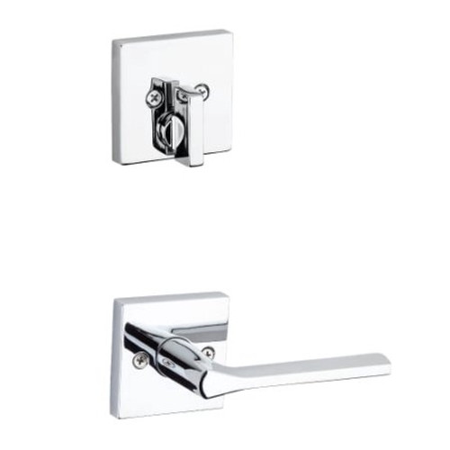 Kwikset 971LSLSQT-26 Polished Chrome Libson Lever with Square Rosette Single Cylinder Handleset (Interior Side Only)