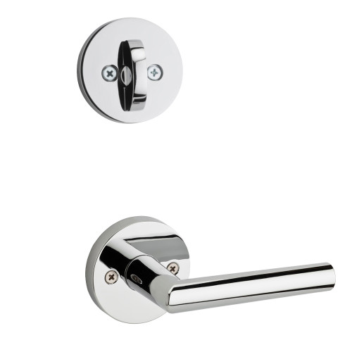 Kwikset 971MILRDT-26 Polished Chrome Milan Lever with Round Rosette Single Cylinder Handleset (Interior Side Only)