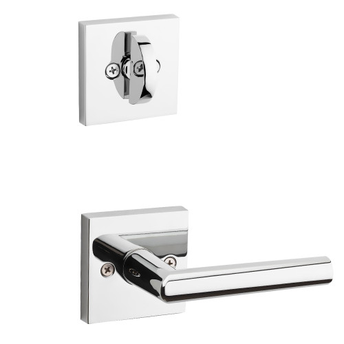 Kwikset 971MILSQT-26 Polished Chrome Milan Lever with Square Rosette Single Cylinder Handleset (Interior Side Only)