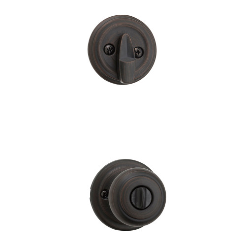 Kwikset 978CV-11P Venetian Bronze Montara Single Cylinder Handleset with Cove Knob (Interior Side Only)