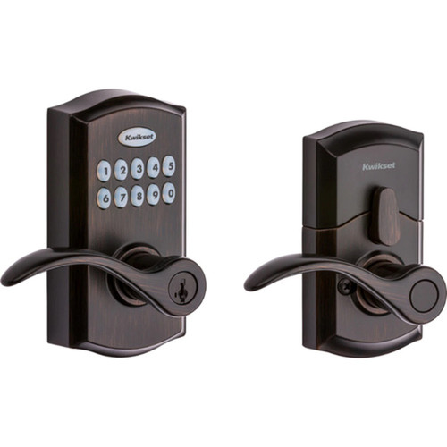 Kwikset 955PML-11P Venetian Bronze Pembroke Electronic Smartcode Lever