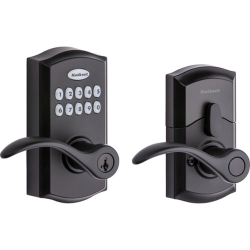 Kwikset 955PML-514 Iron Black Pembroke Electronic Smartcode Lever