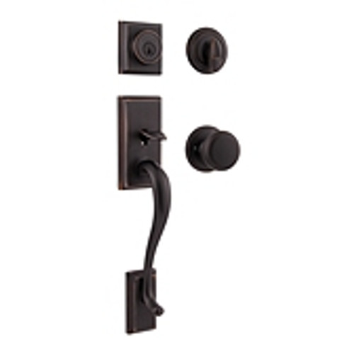 Kwikset 800HE/966H-11P Venetian Bronze Hawthorne Single Cylinder Handleset with Hancock Knob