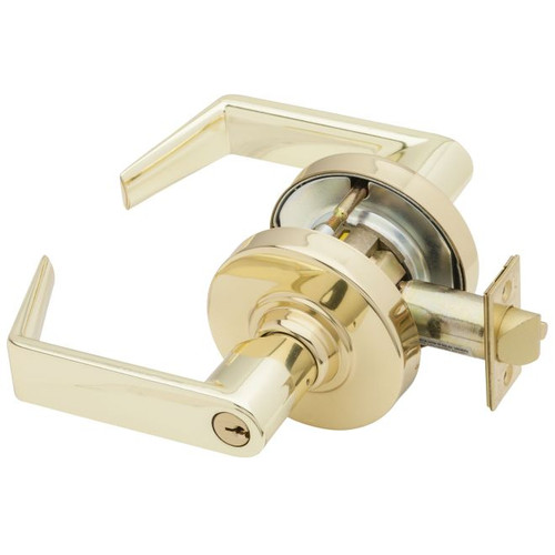 Schlage ND82PD-RHO-605 Bright Brass Institution Lock Rhodes Lever