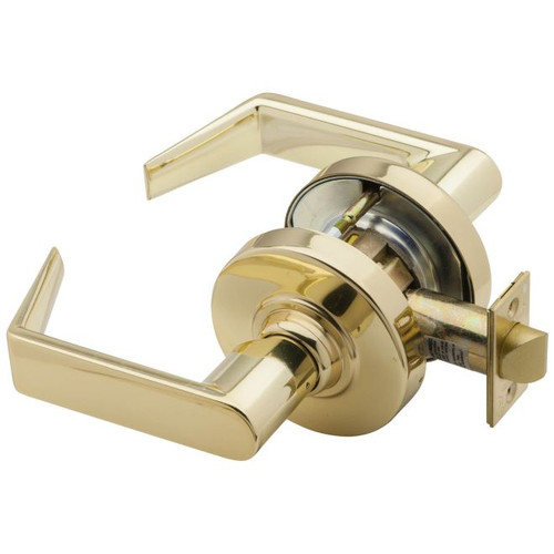 Schlage ND10S-RHO-605 Bright Brass Rhodes Passage Lever