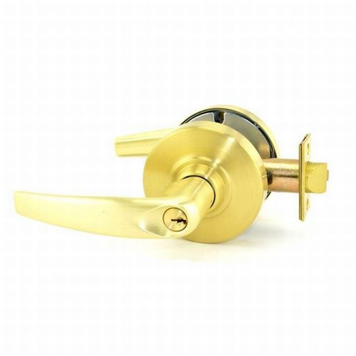 Schlage ND53PD-ATH-606 Satin Brass Athens Keyed Entry Lever