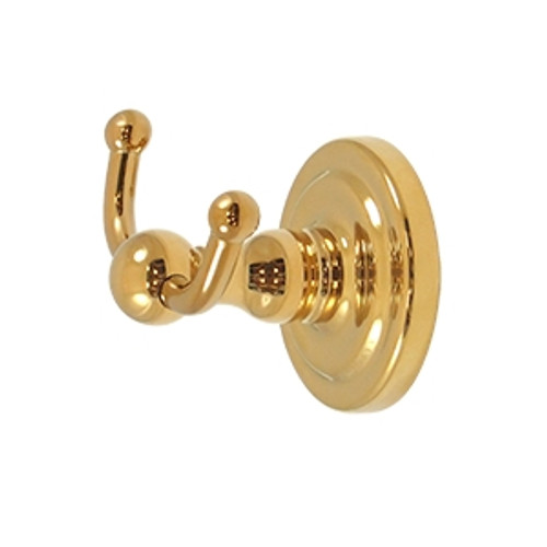 Deltana R2010-CR003 Lifetime Polished Brass Double Robe Hook