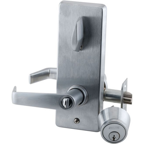 Schlage S251PD-SAT-605 Bright Brass Entrance Double Locking Interconnected Saturn Handle