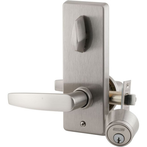 Schlage S210PD-JUP-605 Bright Brass Entrance Single Locking Interconnected Jupiter Handle