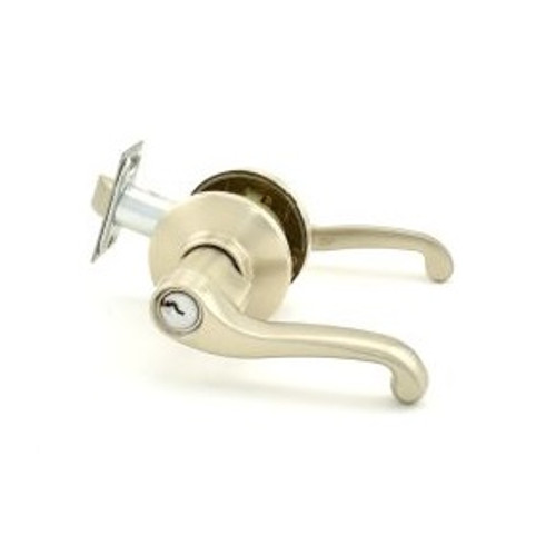 Schlage S51PD-FLA-619 Satin Nickel Flair Keyed Entry Handle