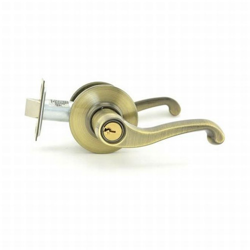 Schlage S80PD-FLA-609 Antique Brass Storeroom Lock Flair Handle