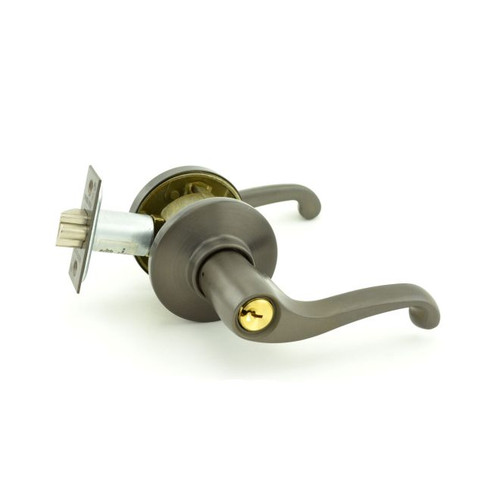Schlage S80PD-FLA-613 Oil Rubbed Bronze Storeroom Lock Flair Handle