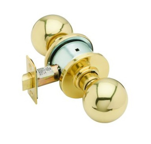 Schlage A25D-ORB-605 Bright Brass Exit Lock Orbit Handle